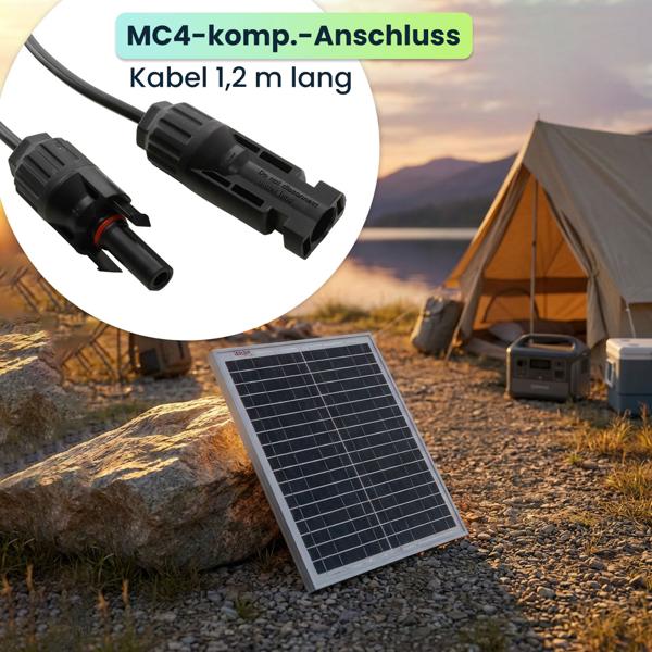 Powerstation 155Wh 42000mAh Solar-Generator Set inkl. 20W Solarpanel, 230V AC Steckdose, USB-C QC 3.0, DC Output & LED für Camping