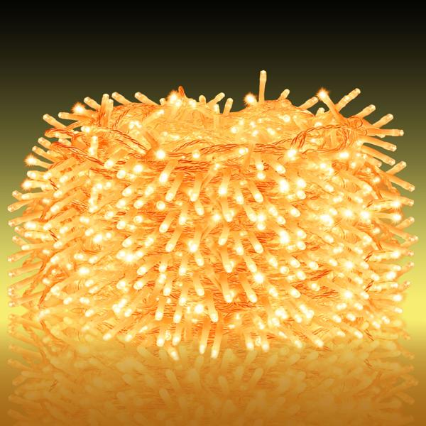 Catena luminosa a grappolo natalizia 576 LED bianco caldo – IP44 esterno & interno, 4,2 m catena a grappolo scintillante per un‘atmosfera accogliente