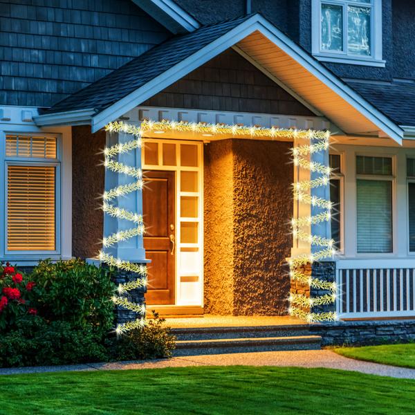 Catena luminosa cluster natalizia 768 LED bianco caldo – IP44 esterno & interno, 5,6 m catena a grappolo scintillante per un‘atmosfera accogliente