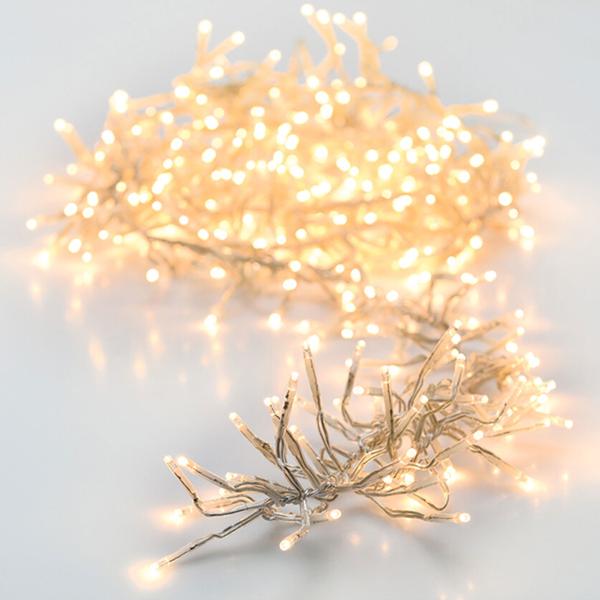 XXL catena luminosa cluster natalizia 1152 LED bianco caldo – IP44 esterno e interno, 11 m di catena a grappolo scintillante per un‘atmosfera accogliente