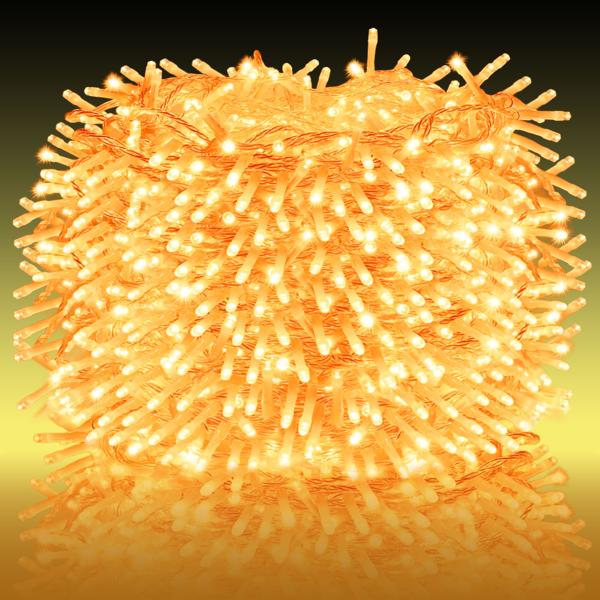 XXL catena luminosa cluster natalizia 1152 LED bianco caldo – IP44 esterno e interno, 11 m di catena a grappolo scintillante per un‘atmosfera accogliente