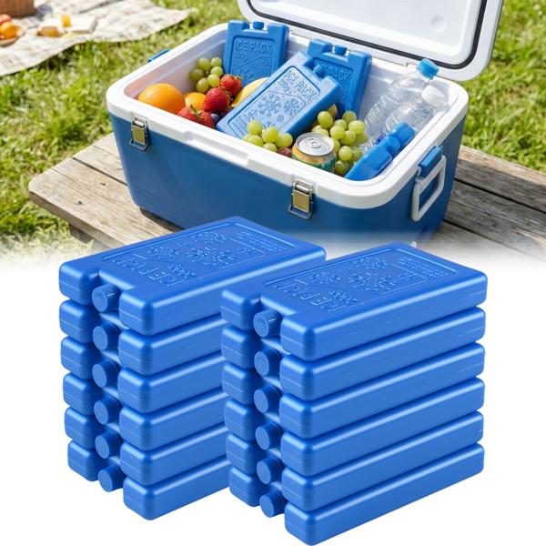 12er Set Kühlakkus für Kühltasche & Lunchbox – je 200g, Kühlelemente flach & wiederverwendbar – BPA-freier Kühlakku für 12h Kühlung