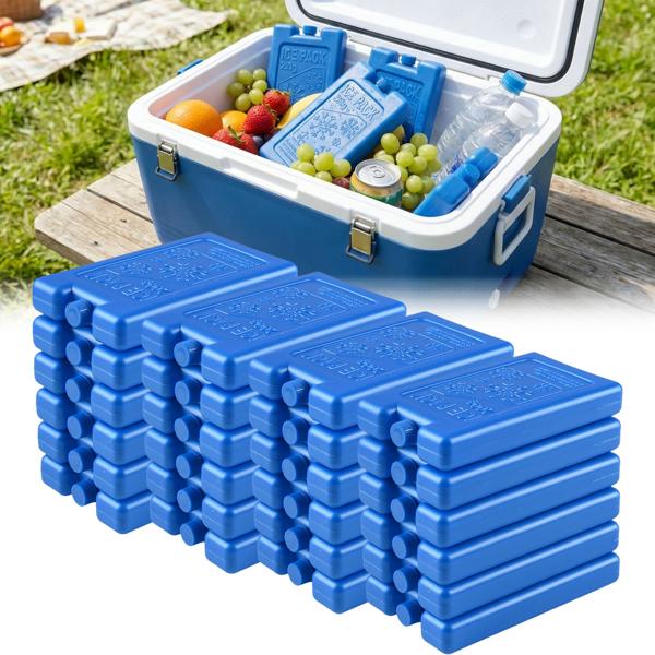 Set of 24 ice packs for cooler bag & lunch box – 200 g each, flat & reusable cooling elements – BPA-free ice pack for 12 h cooling