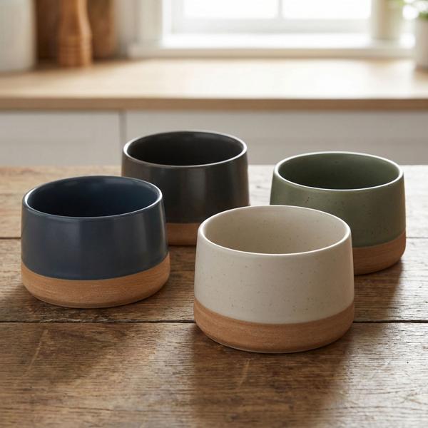4-piece stoneware bowl set Ø 9.5 cm – stylish bowls for desserts, snacks & dips – decorative, robust & premium quality