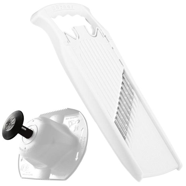 Multifunctional vegetable slicer for waffle cuts with safety fruit holder: perfect crinkle & spiral cuts – makes eating vegetables fun