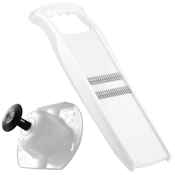 Affettaverdure julienne con ferma‑alimenti di sicurezza, bianco: Tagliaverdure versatile per piatti sani e creativi – Preciso e veloce per sottili strisce di verdura