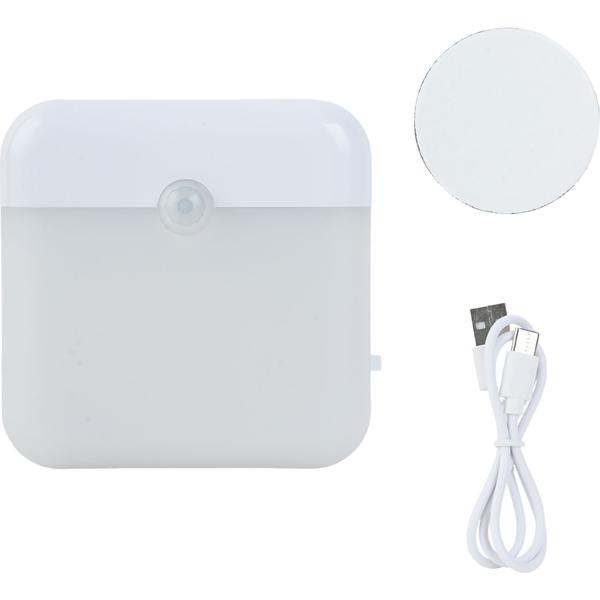 Luce notturna LED con sensore di movimento: lampada da armadio con batteria ricaricabile, USB ricaricabile, autoadesiva e magnetica – ideale come luce per scale e per guardaroba