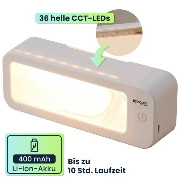 LED Leselupe mit 3-fach Vergrösserung, dimmbar, 3 Lichtfarben 3000-6500K, Akku bis 10h, USB-C, ideal für Senioren & Sehschwäche, beleuchtete Sehhilfe