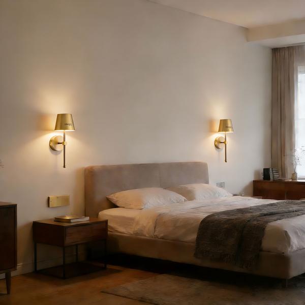 Elegante applique LED senza fili con telecomando: lampada da parete a batteria dimmerabile in oro, ricaricabile via USB con timer e sensore touch