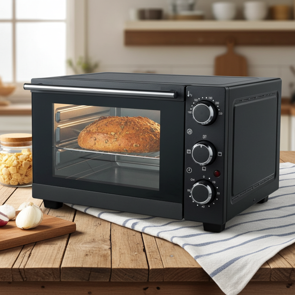 Mini Forno 15 litri – 1200W: Forno da tavolo compatto con 230°C e timer da 60 minuti, con teglia e griglia incluse