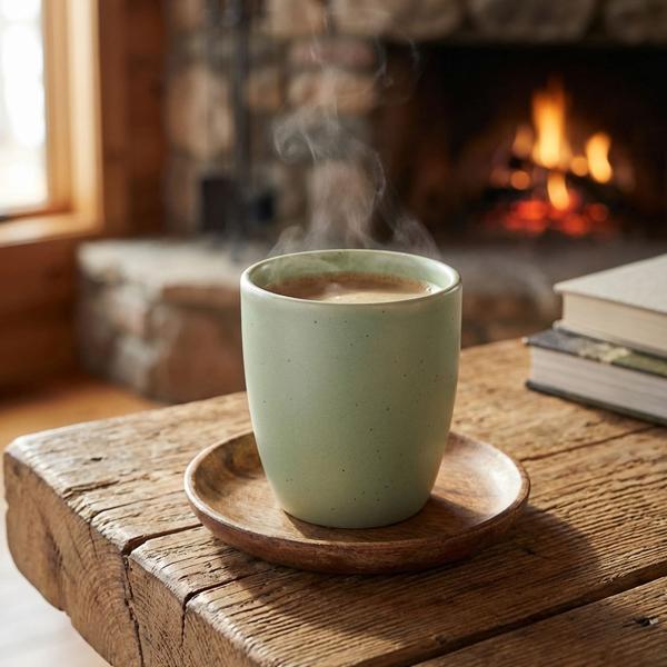 Set of 4 stoneware cups 80 ml, 4 colors – rustic handleless coffee cups & tea cups for hot drinks, coffee & espresso