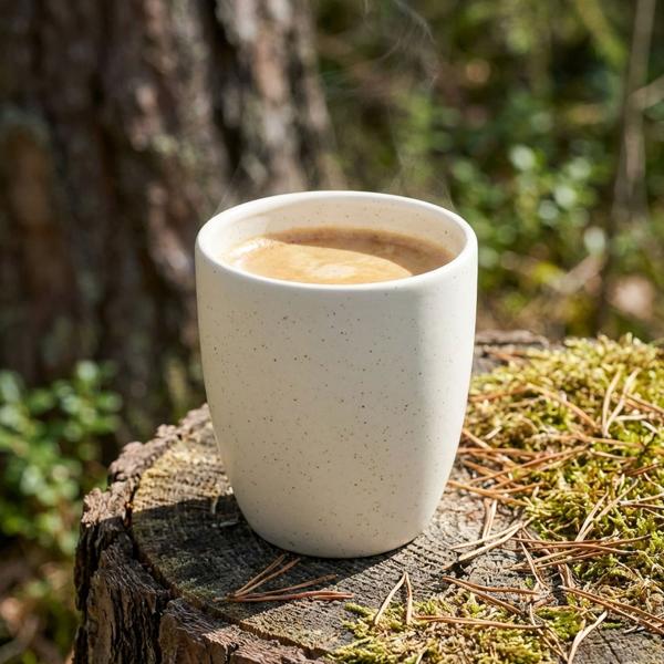 Set of 4 stoneware cups 80 ml, 4 colors – rustic handleless coffee cups & tea cups for hot drinks, coffee & espresso