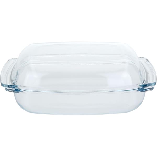 Grande pirofila in vetro con coperchio - capacità 4,1 litri - rostiera resistente al calore in vetro borosilicato - adatta al forno e lavabile in lavastoviglie