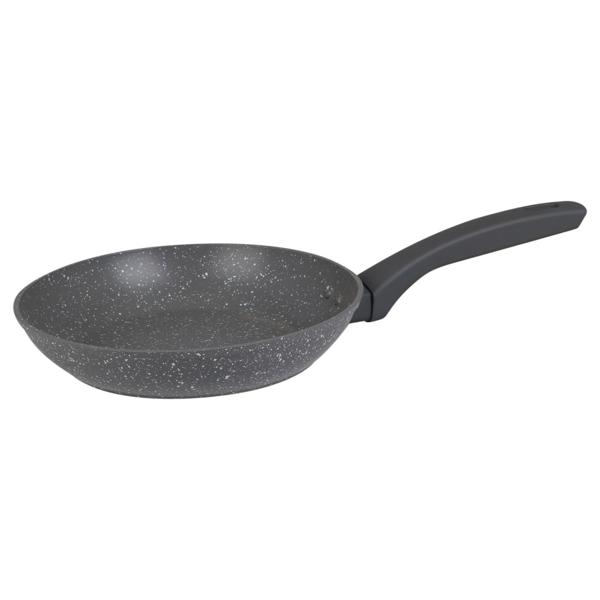 Grey-marble 3-piece frying pan set (20, 24, 28 cm) with non-stick coating. For induction and all hob types – easy cooking without sticking
