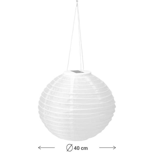 2er-Set Grosser Solar Lampion, Ø 40 cm – Wetterfeste LED Kugel hängend für Garten & Balkon – Automatische Solarleuchte Deko für Party