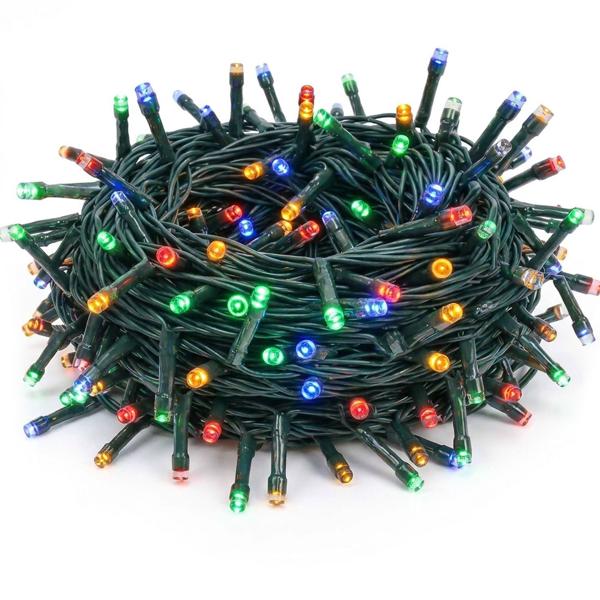 LED solar string lights, 768 LEDs, 5.6 m, 13 modes, remote control & timer – USB rechargeable, colourful light for garden, balcony & terrace