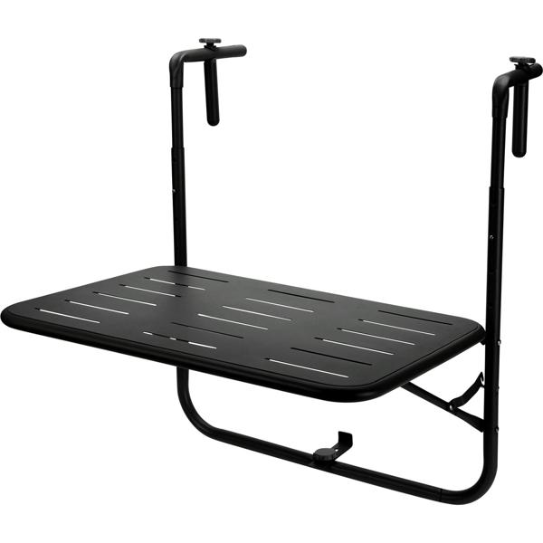 Space‑saving hanging balcony table (black, 60 x 40 cm): ideal for small balconies & terraces, robust metal table, easy to mount & stylish for your outdoor oasis