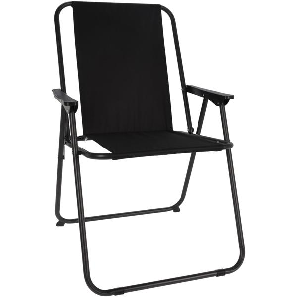 2er-Set Robuster Klappstuhl in Schwarz: Stabiler Faltstuhl aus Stahl & Polyester, idealer Begleiter für Camping, Garten, Terrasse & Outdoor 