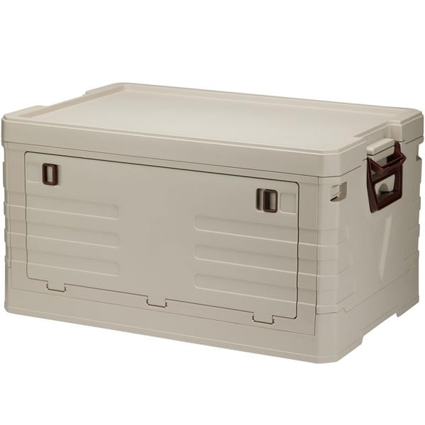 Scatola portaoggetti pieghevole 55L beige: box richiudibile robusta, organizer impilabile per vestiti, giocattoli e altro – salvaspazio e stabile