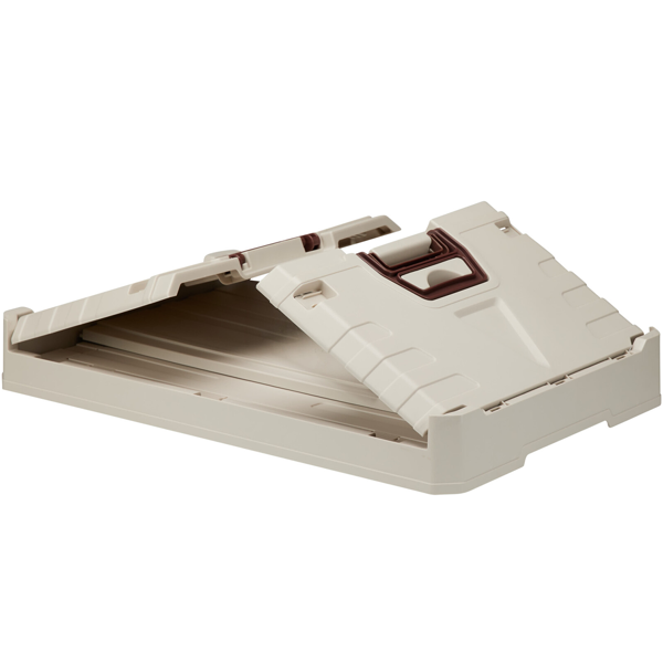 Scatola portaoggetti pieghevole 55L beige: box richiudibile robusta, organizer impilabile per vestiti, giocattoli e altro – salvaspazio e stabile