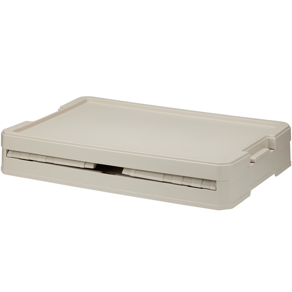 Scatola portaoggetti pieghevole 55L beige: box richiudibile robusta, organizer impilabile per vestiti, giocattoli e altro – salvaspazio e stabile