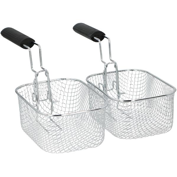 Friggitrice premium a doppio cestello 5 L in acciaio inox – 2000 W per risultati rapidi e croccanti - friggitrice professionale a zona fredda con 3 cestelli