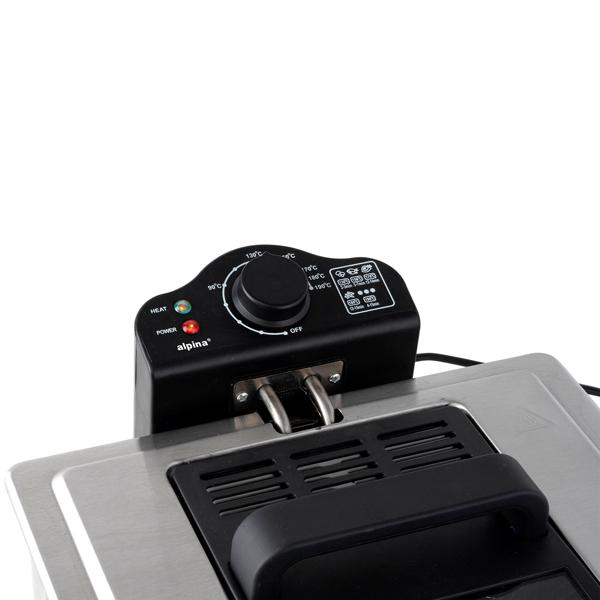 Friggitrice premium a doppio cestello 5 L in acciaio inox – 2000 W per risultati rapidi e croccanti - friggitrice professionale a zona fredda con 3 cestelli