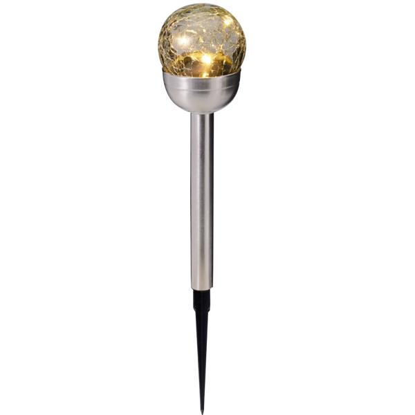 12er-Set Glaskugel Solarleuchte, Edelstahl: 4 LED Kupferdraht, wetterfest & dekorativ - ideal für Garten & Terrasse, 34,5 cm