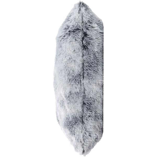 Cuscino decorativo soffice 45x45 cm - Fodera effetto pelliccia morbidissima, Finta pelliccia grigia, fodera rimovibile - Morbido, caldo e di facile manutenzione