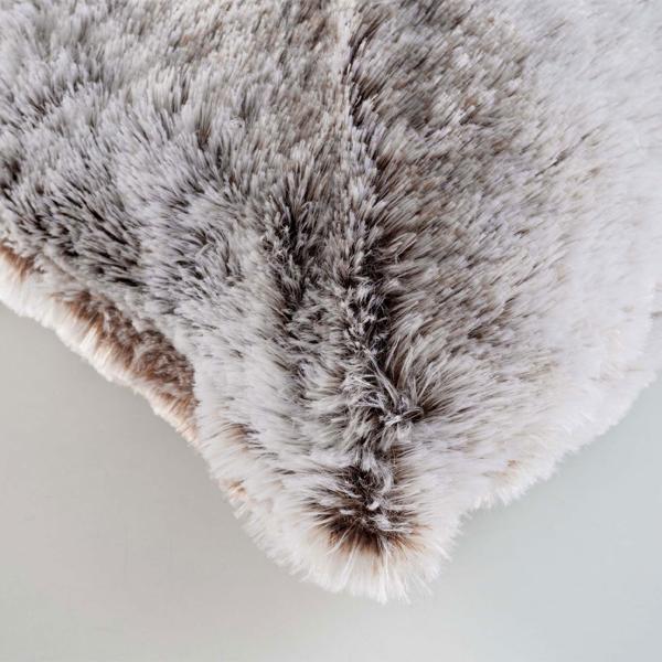 Set da 2: coperta super morbida 180 x 220 cm & cuscino decorativo soffice 45 x 45 cm effetto pelliccia, marrone cioccolato - Per momenti di relax sul divano