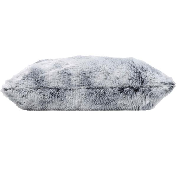 Set da 2: coperta super morbida 180 x 220 cm e cuscino decorativo soffice 45 x 45 cm effetto pelliccia, grigio - Per ore accoglienti sul divano