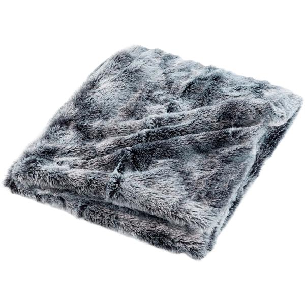 Set da 2: coperta super morbida 180 x 220 cm e cuscino decorativo soffice 45 x 45 cm effetto pelliccia, grigio - Per ore accoglienti sul divano