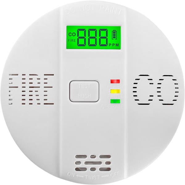 3er-Set Sicherer CO & Rauchmelder Kombigerät Air-Guard Duo, 85dB. Zuverlässiger Brand- & Kohlenmonoxidalarm mit digitalem LCD, Test- & Stummschaltfunktion