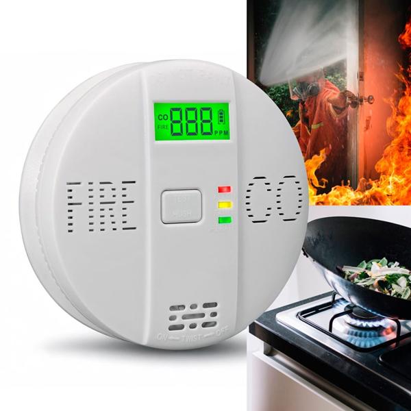 3er-Set Sicherer CO & Rauchmelder Kombigerät Air-Guard Duo, 85dB. Zuverlässiger Brand- & Kohlenmonoxidalarm mit digitalem LCD, Test- & Stummschaltfunktion