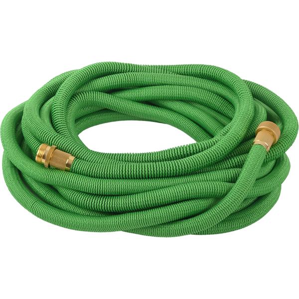 Tuyau d‘arrosage extensible de 10 à 30 m avec raccords en aluminium, tuyau d‘eau flexible résistant aux UV, extension x3, filetages en aluminium doré de 3/4 de pouce