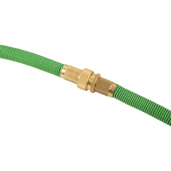 Tuyau d‘arrosage extensible de 10 à 30 m avec raccords en aluminium, tuyau d‘eau flexible résistant aux UV, extension x3, filetages en aluminium doré de 3/4 de pouce