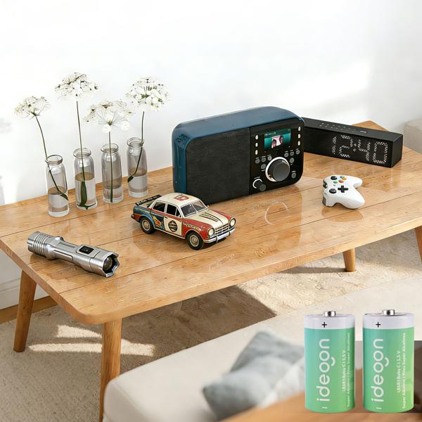 Set of 2 premium C type baby batteries - LR14 alkaline 1.5V - Long-lasting energy source for household, toys and flashlights