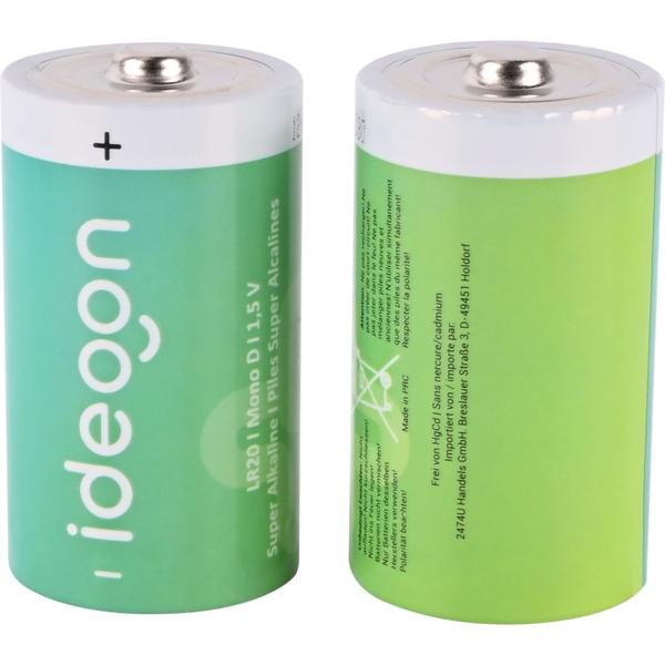 Set of 4 premium type D mono batteries - LR20 alkaline 1.5V - Long‑lasting power for household, radios, toys and flashlights