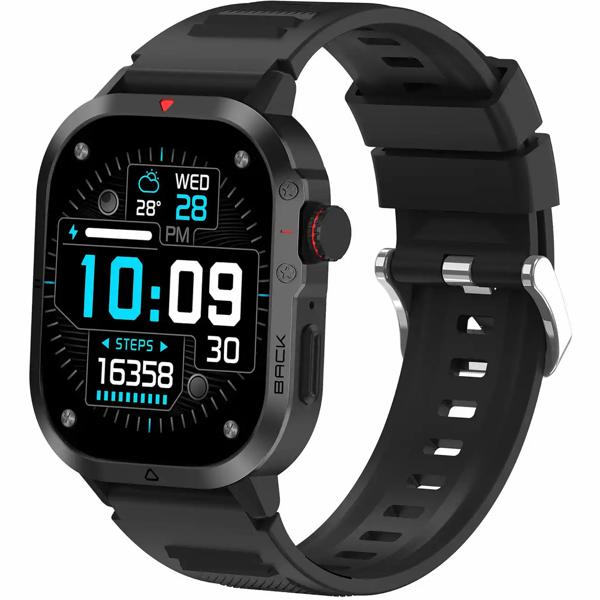 2.04" Amoled Smartwatch Schwarz: Blutdruck, Herzfrequenzmesser & Blutsauerstoffsensor  – Fitness Tracker mit Freisprechfunktion, 7 Tage Akku, Da Fit 