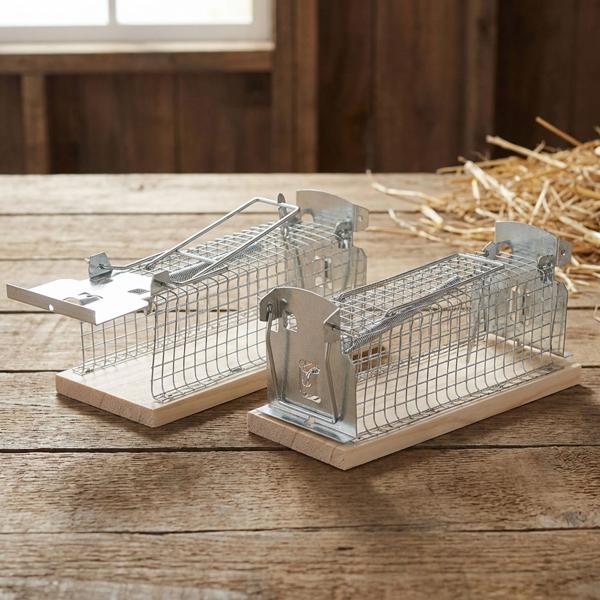 2er-Set Maus-Käfigfalle - Wiederverwendbare Lebendfalle für innen und aussen - Effektive Mausefalle mit sicherem Schliessmechanismus