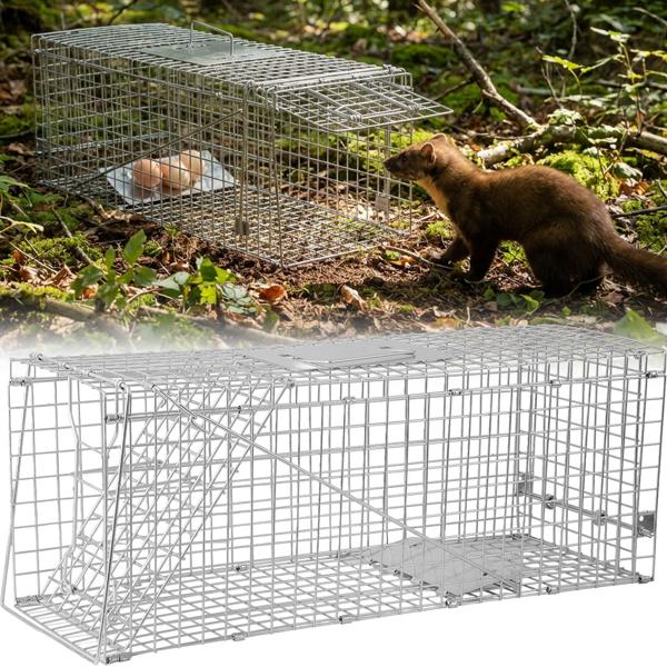 Profi Marder Lebendfalle - Wiederverwendbare Gitterfalle mit Trittplatte, Tragegriff und Beissschutz - für Marder und kleine Nagetiere