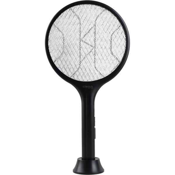 Set of 2 electric fly swatters with battery & UV light – mosquito catcher for optional stationary operation, with protective grid & USB-C port