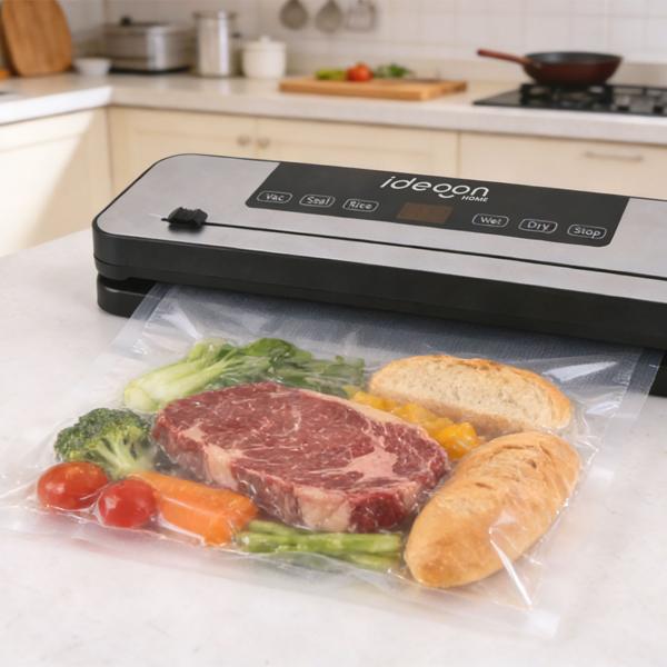 Macchina sottovuoto 120W con touchscreen e grande display – Inclusi rotolo da 3 m, potenza di aspirazione 65 kPa e utilizzo facile per una freschezza che dura a lungo