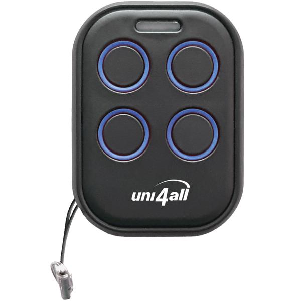 Super telecomando universale: autoapprendente, multifrequenza a 4 canali per cancelli, garage, tapparelle, irrigazione e illuminazione - incl. batteria!