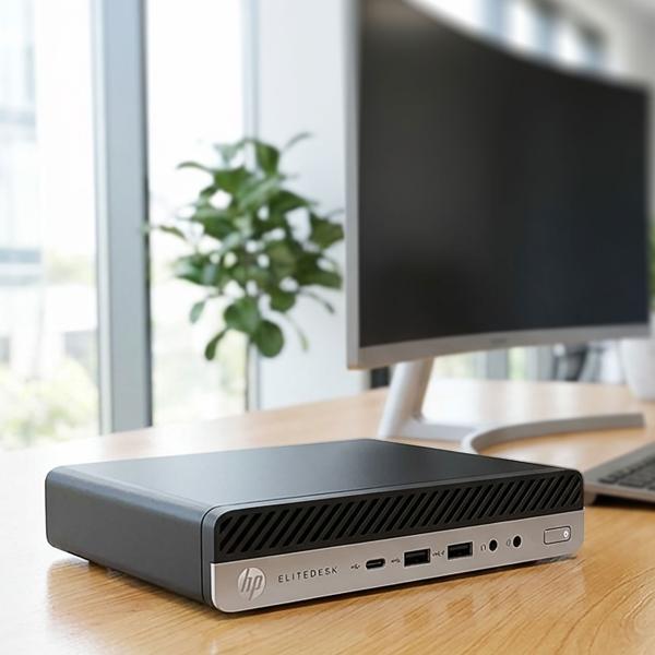 HP EliteDesk 800 G4 DM Micro, Core i7, 16 Go de RAM, SSD de 512 Go - Mini-PC reconditionné avec Windows 11 Pro et Norton 360 Deluxe