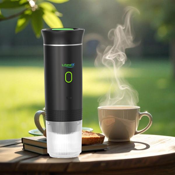 Perfect, portable espresso everywhere: Espresso To Go battery-powered coffee machine for camping, travel & office – For capsules and ground coffee – Luxurious indulgence