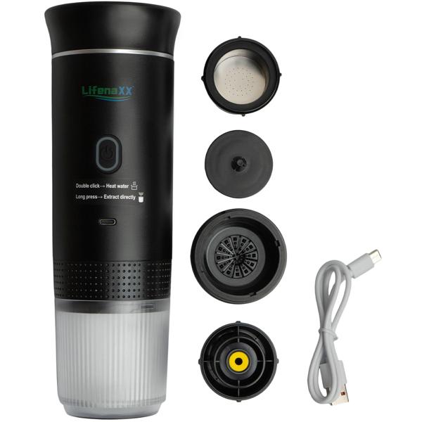 Perfect, portable espresso everywhere: Espresso To Go battery-powered coffee machine for camping, travel & office – For capsules and ground coffee – Luxurious indulgence