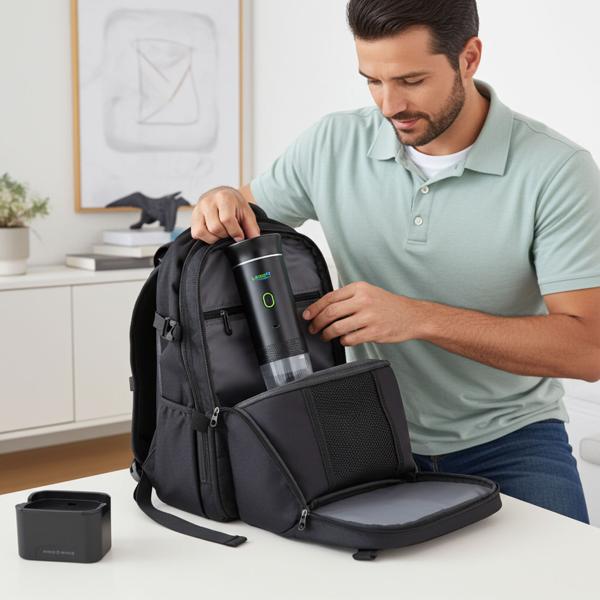 Perfect, portable espresso everywhere: Espresso To Go battery-powered coffee machine for camping, travel & office – For capsules and ground coffee – Luxurious indulgence