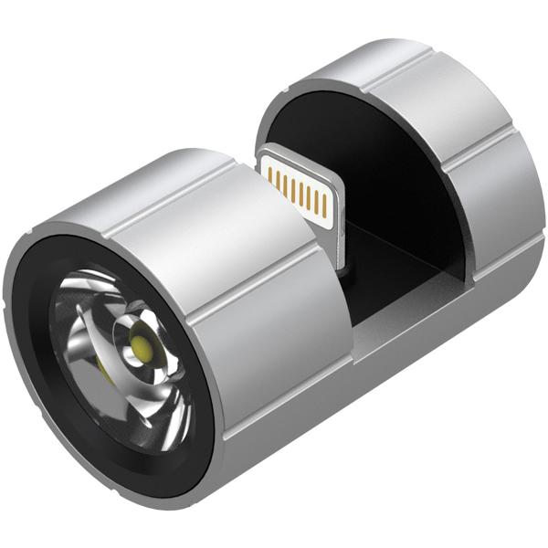 Kompakte Smartphone-Ansteck-Taschenlampe, Lightning, 280 lm: Helles LED-Natel-Licht für unterwegs, Outdoor, Notfälle & Alltag