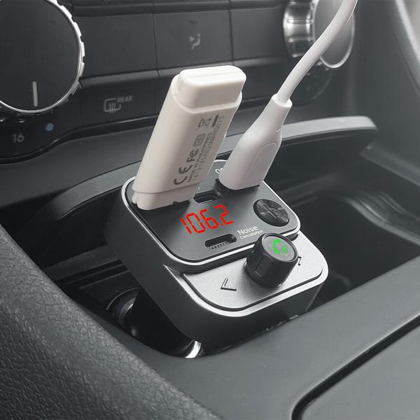 Premium Bluetooth 5.3 FM Transmitter für Auto - Genialer MP3 Player & USB QC 3.0 Ladeadapter - Kristallklare Freisprecheinrichtung mit Bass-Boost
